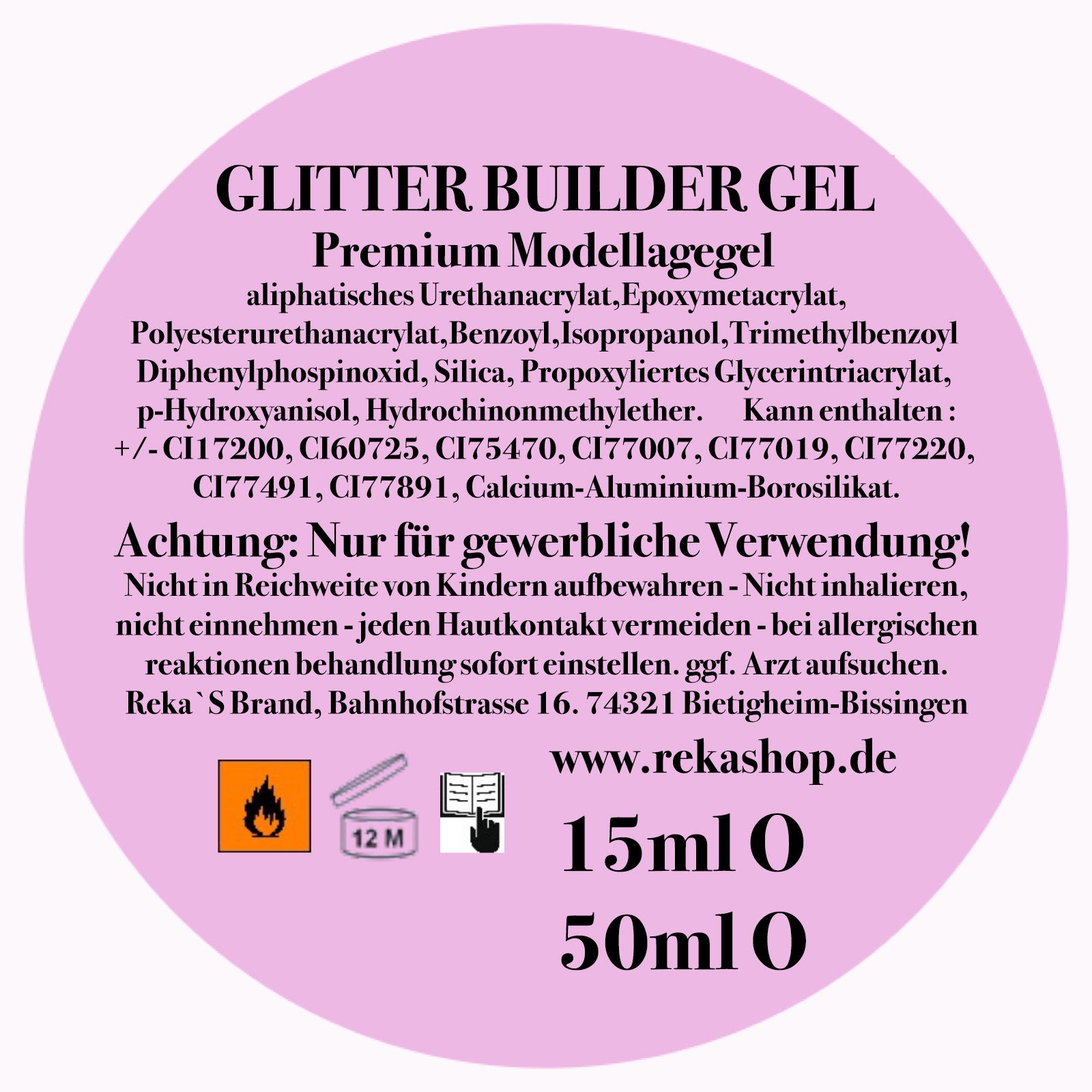 GLITTER BUILDER GEL 1  (15ml)