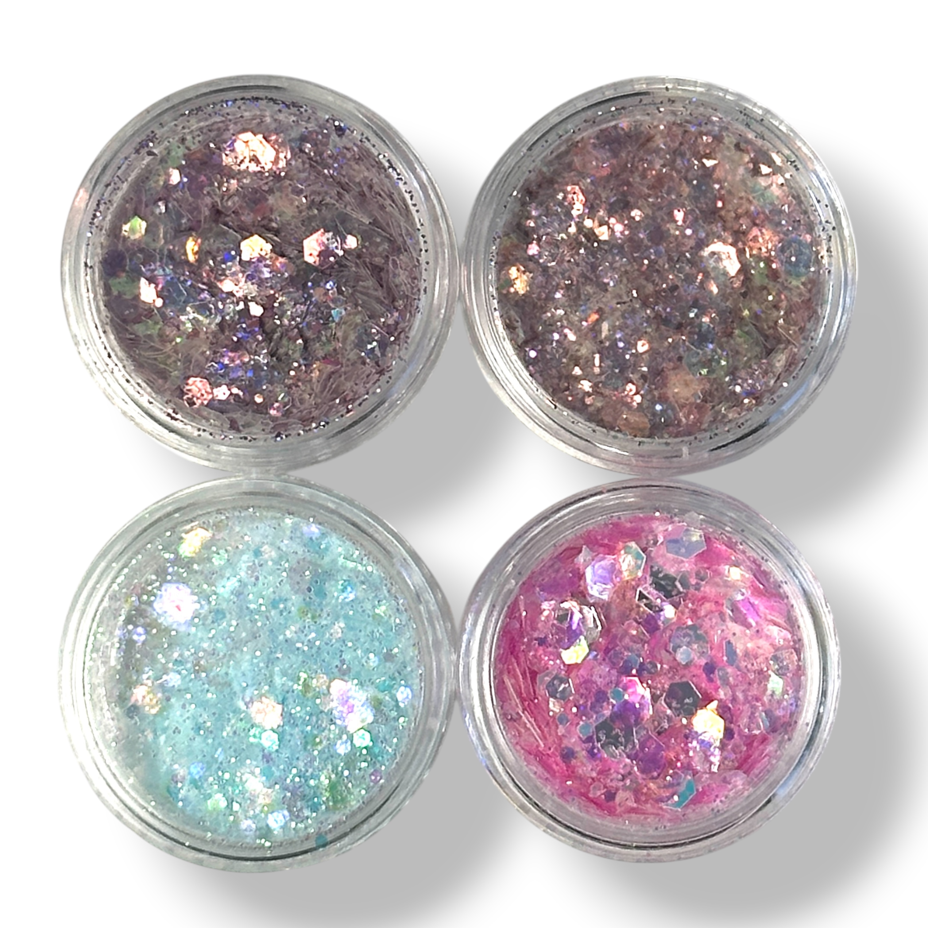 GLITTER PULVER SET ROSA , 4x2 gr