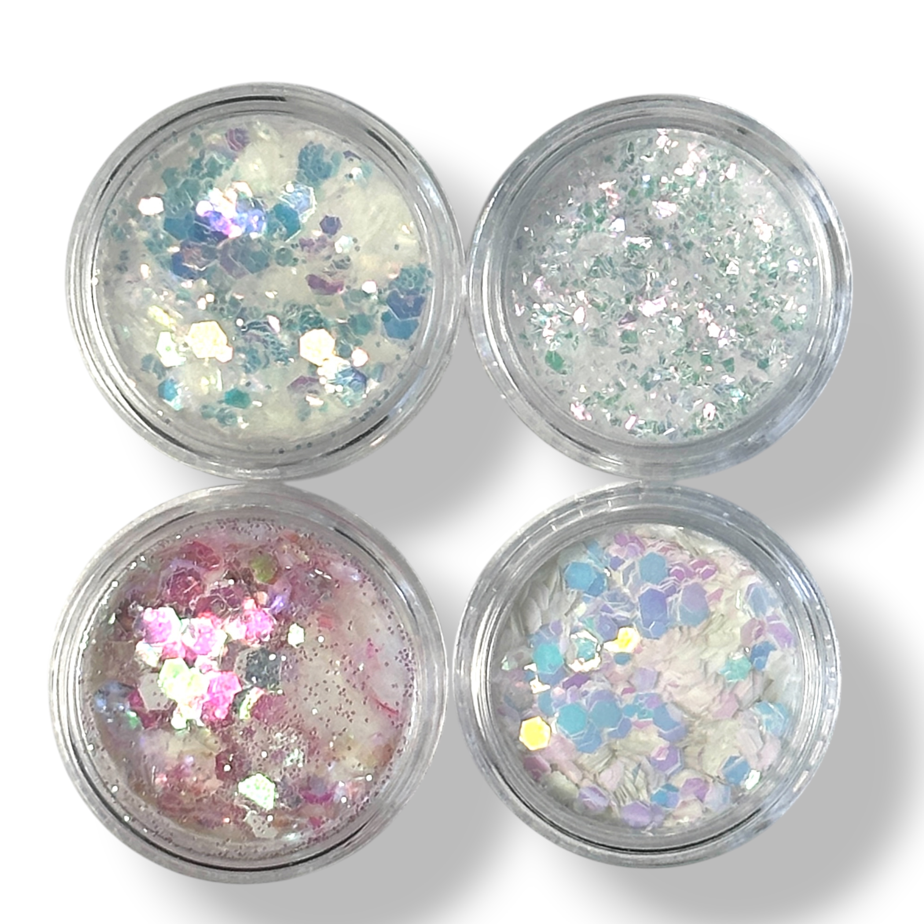 GLITTER PULVER SET WHITE , 4x2 gr