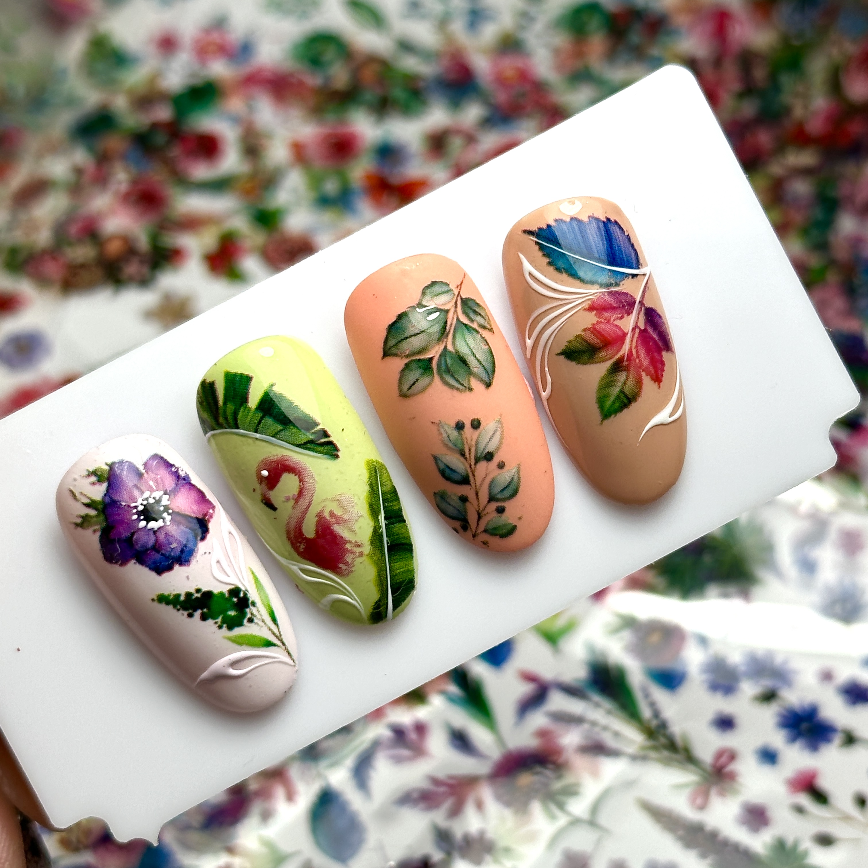 FOLIEN SET Blumen,Flamingos