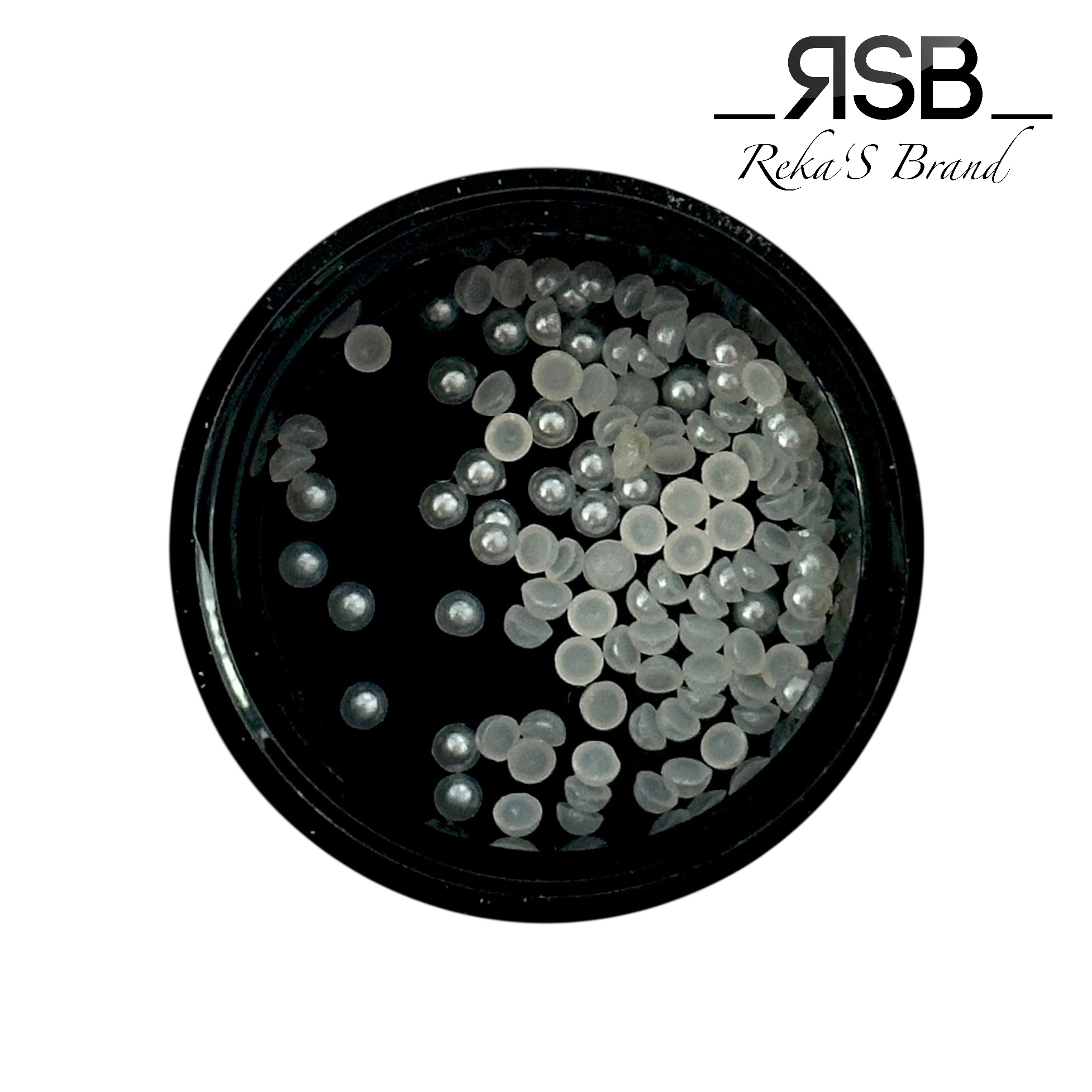 Halbperlen, weiss 1 mm